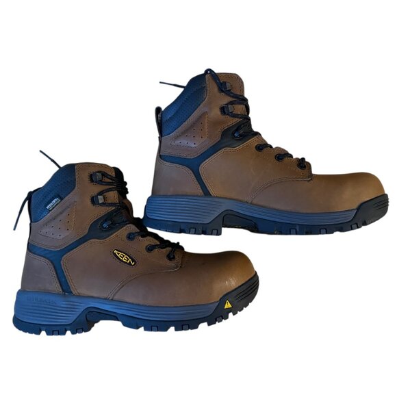 KEEN Chicago Size 7 EE Tobacco Brown Safety Toe Men's Work Boots New in Box - Picture 2 of 7